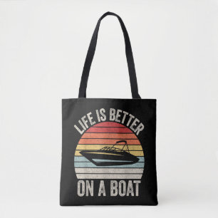Das Vintage Leben ist besser auf einem Bootsführer Tasche