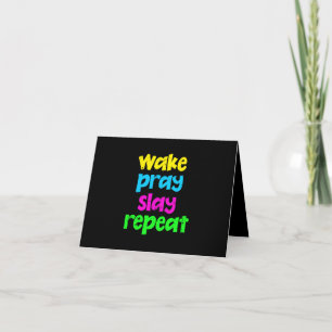 Das Vintage Neon Sign-Weck des Retro 80's Pray Sla Einladung