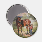 Das Vintage-Pferd Magnet (Vorderseite/Rückseite)