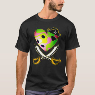 Das Vintage Piratenherz mit Schädelhut Te T-Shirt