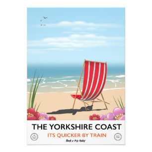 Das Vintage Plakat an der Küste von Yorkshire Fotodruck