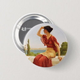 Das Vintage Portrait der Frau mit dem Zeichen Godw Button