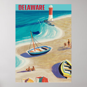 Das Vintage Poster am Strand
