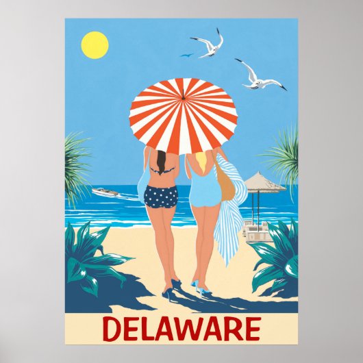 Das Vintage Poster am Strand (Vorne)