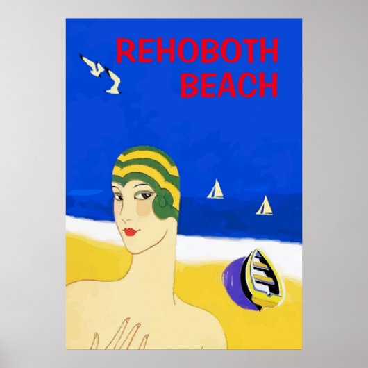 Das Vintage Poster am Strand (Vorne)