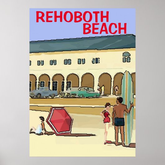Das Vintage Poster am Strand (Vorne)