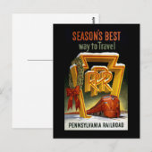 Das Vintage Poster der Jahreszeit Postkarte (Vorne/Hinten)