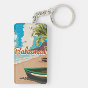 Das Vintage Reise-Plakat Bahamas Schlüsselanhänger