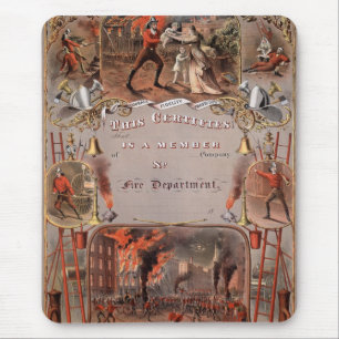 Das Vintage Zertifikat des Feuerwehrmannes Mousepad
