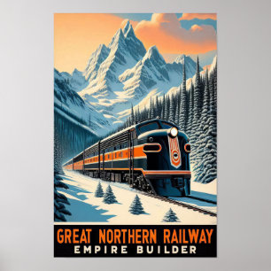 Das Vintage Zugplakat des Empire Builders Poster