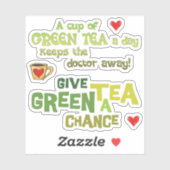 Das Vinyl Cutout Sticker Set von Green Tea Lover (Blatt)