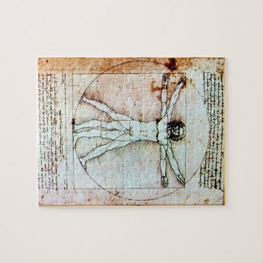 Das VITRUVIAN MANN Antiken-Pergament Puzzle (Horizontal)
