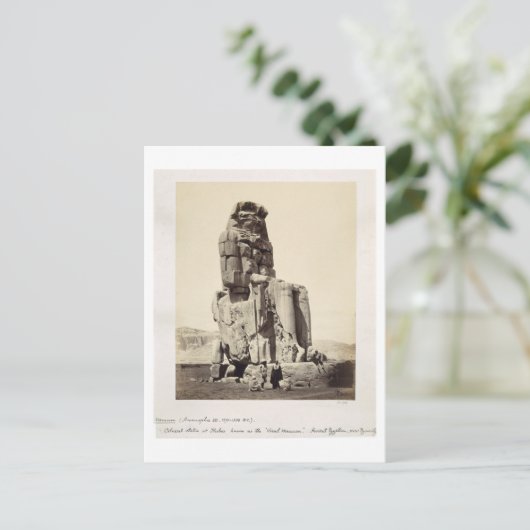 Das "Vocal Memnon", Kolossalstatue von Amenhotep I Postkarte (Stehend Vorderseite)