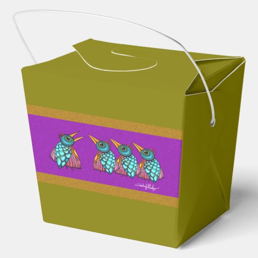 Das Vogeldesign von Sasha All-Over-Print-Schürze Geschenkschachtel (Rückseite)