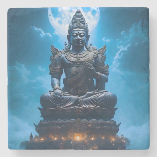 Das Vollmondlicht des Buddha Steinuntersetzer (Vorderseite)
