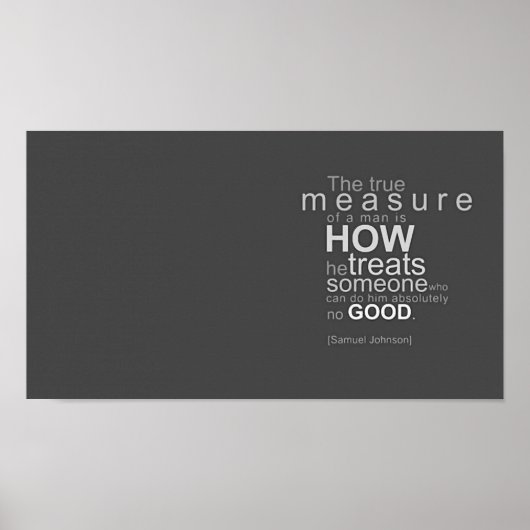 Das wahre Maß eines Mannes - Motivierend Poster (Vorne)