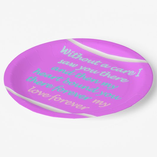 Das wahre romanische Gedicht rosa Pappteller (Schrägansicht)