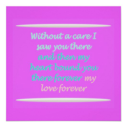 Das wahre romanische Gedicht rosa Poster (Vorderseite)