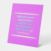 Das wahre romanische Gedicht rosa Sockelschild (Vorderseite)