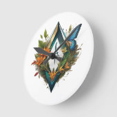 das Waldlied-2 Runde Wanduhr (Winkel)