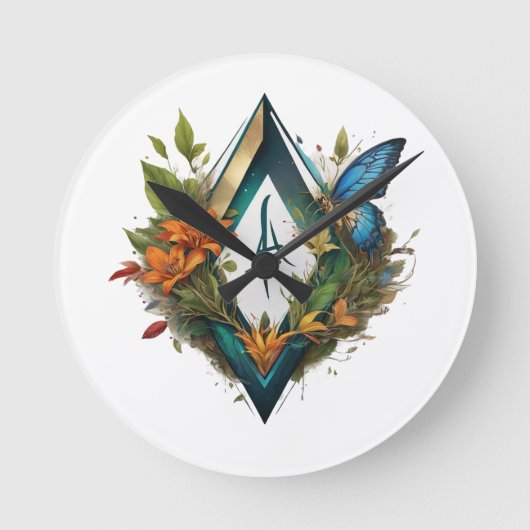 das Waldlied-2 Runde Wanduhr (Vorderseite)