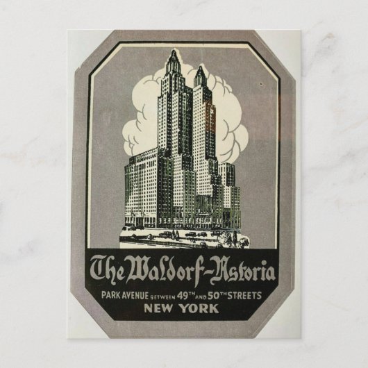 das Waldorf Astoria Park Ave. New York City Postkarte (Vorderseite)