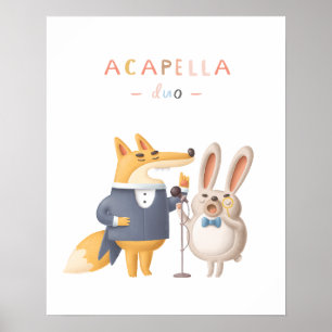 Das Waldtier-A-Cappella-Duo-Kinderzimmerposter Poster