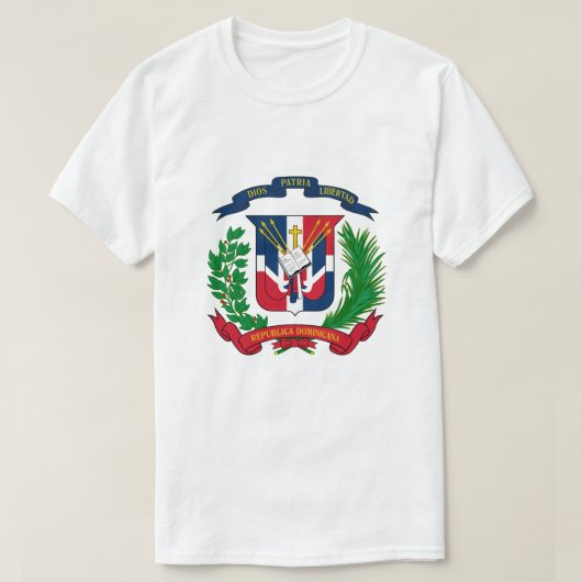 Das Wappen der Dominikanischen Republik T - Shirt (Design vorne)