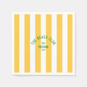 Das Wappen des Beach Club Gelb Cabana Streifen Serviette (Vorderseite)