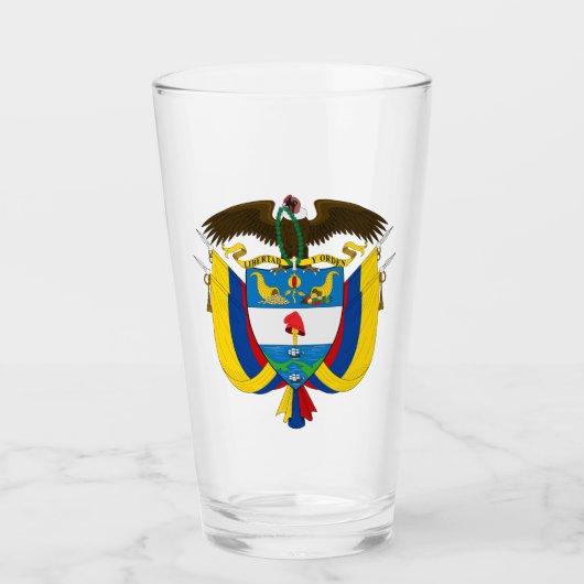 Das Wappen Kolumbiens Glas (Vorderseite)