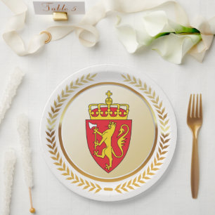 Das Wappen Norwegens Pappteller
