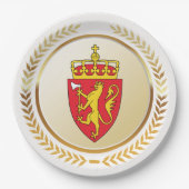 Das Wappen Norwegens Pappteller (Vorderseite)