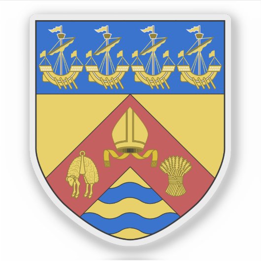 Das Wappen von Christchurch, Neuseeland Aufkleber (Vorderseite)