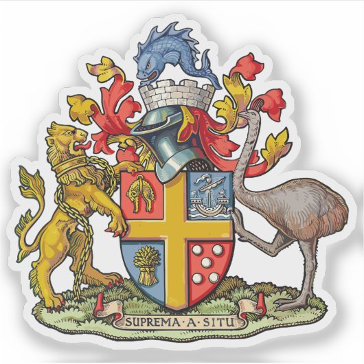 Das Wappen von Wellington, Neuseeland Aufkleber (Vorderseite)