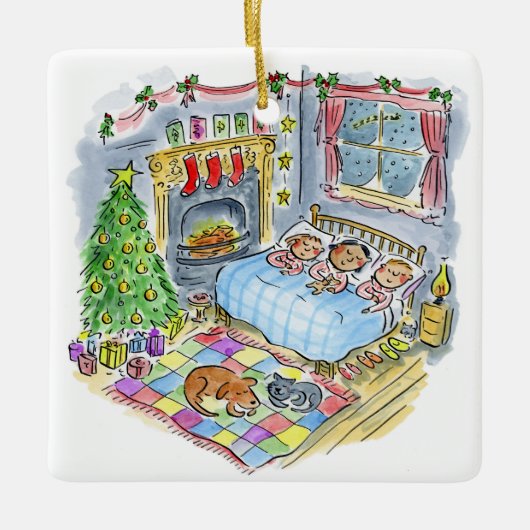 Das war die Nacht vor Weihnachten Keramikornament (Vorderseite)