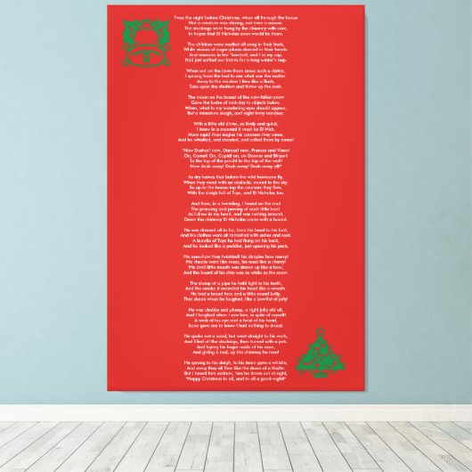 Das war die Night Before Christmas Gedicht Leinwan Leinwanddruck (Insitu (Holzboden))