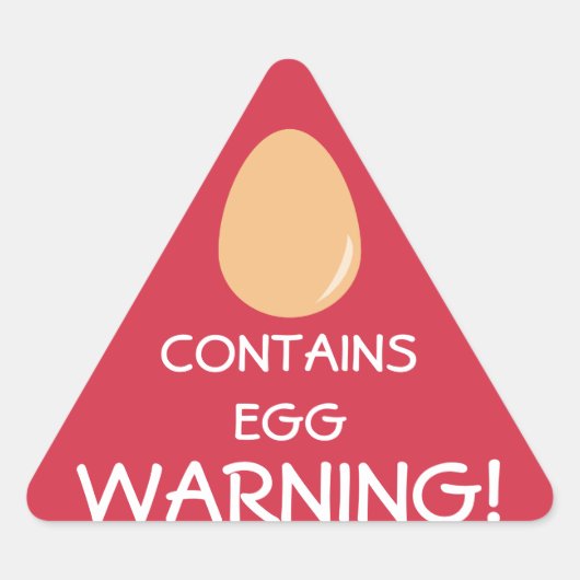 Das Warnen enthält Ei-Allergen-Aufkleber Dreieckiger Aufkleber (Vorderseite)