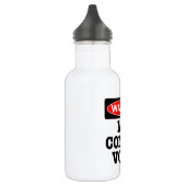 Das Warnen kann Wodka enthalten Edelstahlflasche (Links)