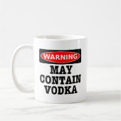 Das Warnen kann Wodka enthalten Kaffeetasse (Links)