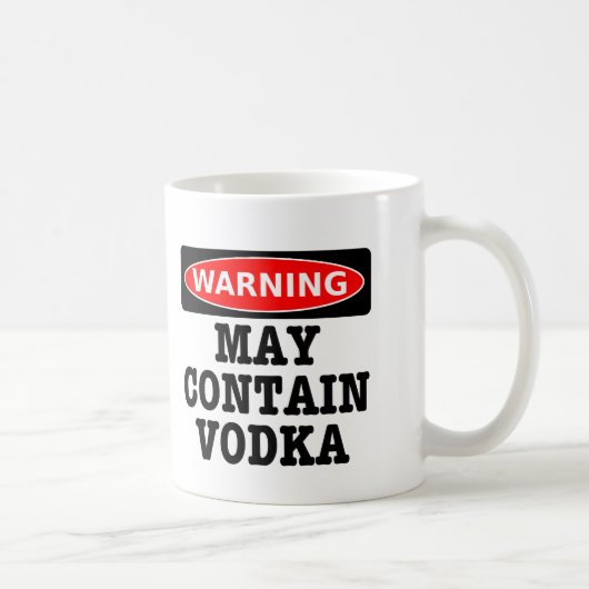 Das Warnen kann Wodka enthalten Kaffeetasse (Rechts)