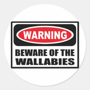 Das Warnen PASSEN vom WALLABIES Aufkleber auf