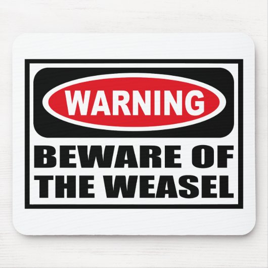 Das Warnen PASSEN vom WEASEL Mousepad auf (Vorne)