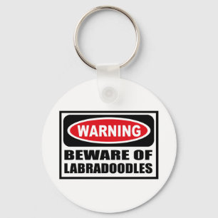 Das Warnen PASSEN VON LABRADOODLES Schlüsselkette Schlüsselanhänger