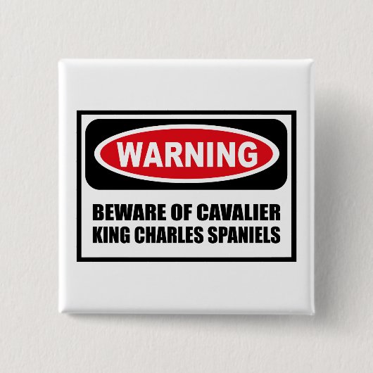Das Warnen PASSEN VON UNBEKÜMMERTEN SPANIELS B Button (Vorderseite)