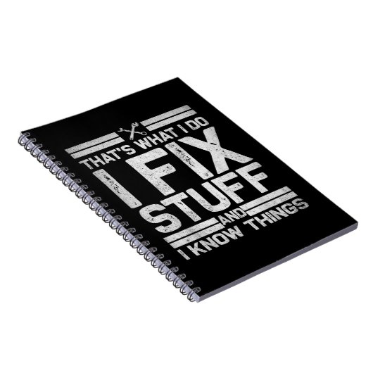 Das, was ich mache, repariere ich Dinge und ich we Notizblock (Rechte Seite)