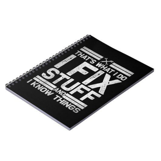 Das, was ich mache, repariere ich Dinge und ich we Notizblock (Linke Seite)