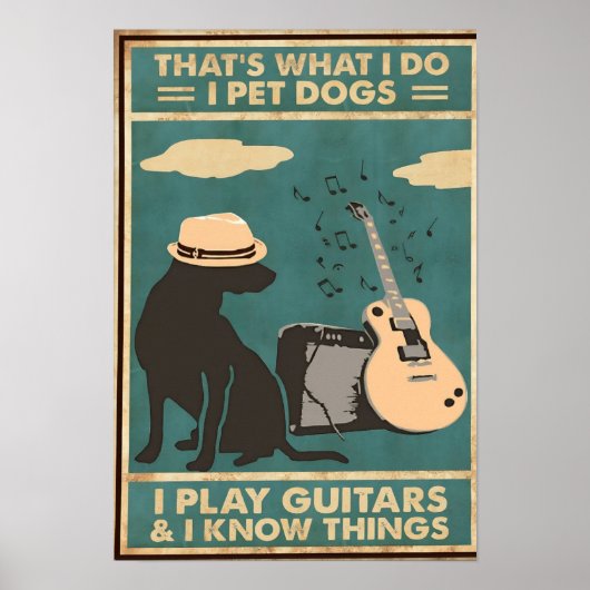 Das was ich tue, ich streichle Hund Poster (Vorne)