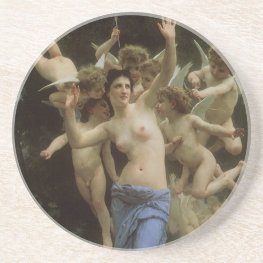 Das Wasp-Nest von William Adolphe Bouguereau Getränkeuntersetzer (Vorne)