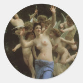 Das Wasp-Nest von William Adolphe Bouguereau Runder Aufkleber (Vorderseite)