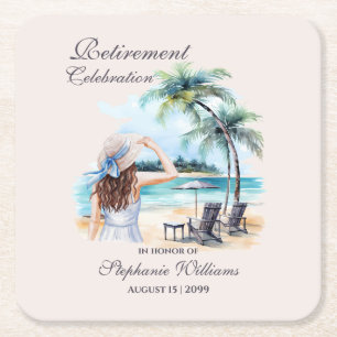 Das Wasser für Frauen im Ruhestand Rechteckiger Pappuntersetzer